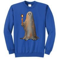 Halloween Ghost Holding Candle Spooky Gift Tall Sweatshirt