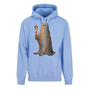 Halloween Ghost Holding Candle Spooky Gift Unisex Surf Hoodie