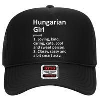 HUNGARIAN GIRL HUNGARY Gift Funny Country Home Roots Descent High Crown Mesh Back Trucker Hat