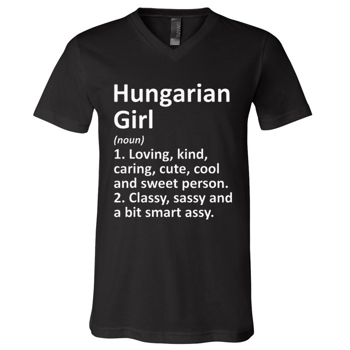 HUNGARIAN GIRL HUNGARY Gift Funny Country Home Roots Descent V-Neck T-Shirt