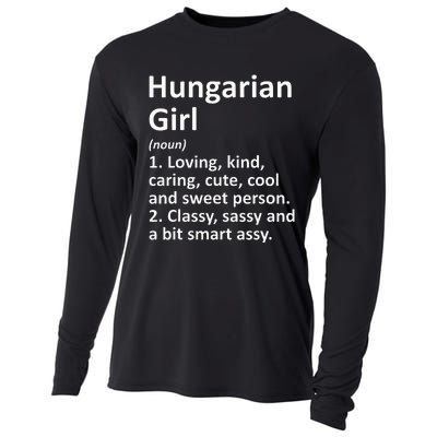 HUNGARIAN GIRL HUNGARY Gift Funny Country Home Roots Descent Cooling Performance Long Sleeve Crew