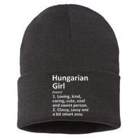 HUNGARIAN GIRL HUNGARY Gift Funny Country Home Roots Descent Sustainable Knit Beanie