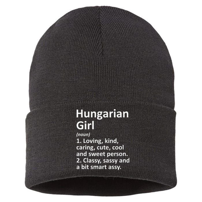 HUNGARIAN GIRL HUNGARY Gift Funny Country Home Roots Descent Sustainable Knit Beanie