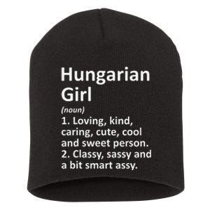 HUNGARIAN GIRL HUNGARY Gift Funny Country Home Roots Descent Short Acrylic Beanie