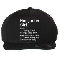 HUNGARIAN GIRL HUNGARY Gift Funny Country Home Roots Descent Wool Snapback Cap