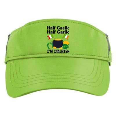 Half Gaelic Half Garlic IM Italrish Funny St. PatrickS Day Adult Drive Performance Visor