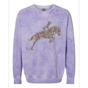 Horse Girl Horseback Riding Colorblast Crewneck Sweatshirt