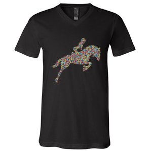 Horse Girl Horseback Riding V-Neck T-Shirt