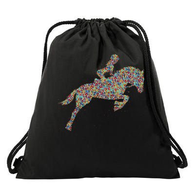 Horse Girl Horseback Riding Drawstring Bag