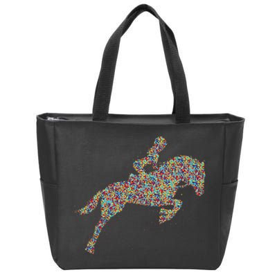 Horse Girl Horseback Riding Zip Tote Bag