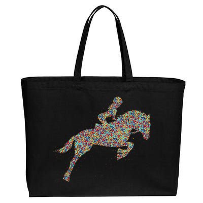 Horse Girl Horseback Riding Cotton Canvas Jumbo Tote