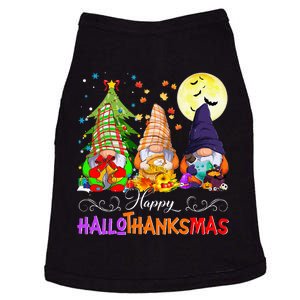 Hallothanksmas Gnomes Halloween Thanksgiving Christmas Happy Doggie Tank