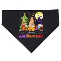 Hallothanksmas Gnomes Halloween Thanksgiving Christmas Happy USA-Made Doggie Bandana