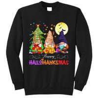 Hallothanksmas Gnomes Halloween Thanksgiving Christmas Happy Sweatshirt