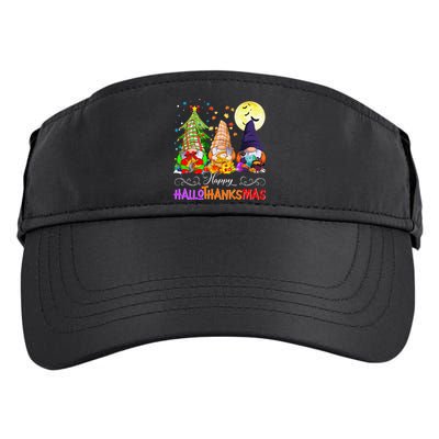 Hallothanksmas Gnomes Halloween Thanksgiving Christmas Happy Adult Drive Performance Visor