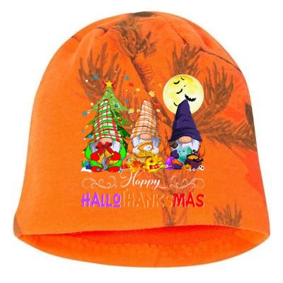 Hallothanksmas Gnomes Halloween Thanksgiving Christmas Happy Kati - Camo Knit Beanie