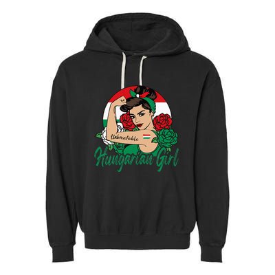 Hungarian Girl Hungary Woman Magyar Flag Garment-Dyed Fleece Hoodie