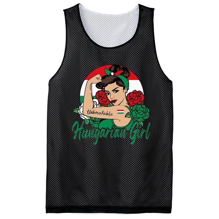 Hungarian Girl Hungary Woman Magyar Flag Mesh Reversible Basketball Jersey Tank