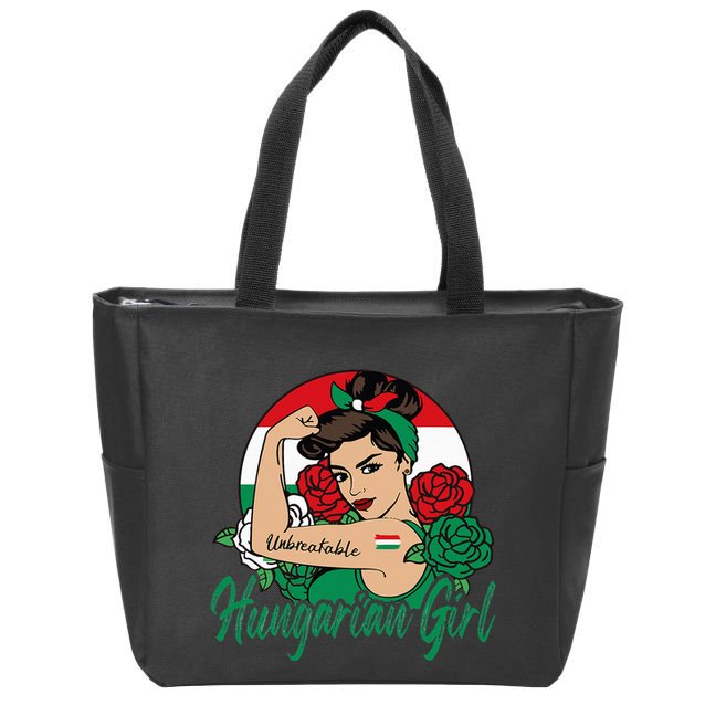 Hungarian Girl Hungary Woman Magyar Flag Zip Tote Bag