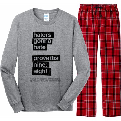 Haters Gonna Hate Proverbs Nine Eight Proverbs 9:8 Long Sleeve Pajama Set