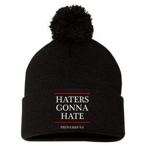 Haters Gonna Hate Proverbs 98 Funny Bible Nine Eight Pom Pom 12in Knit Beanie