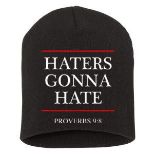 Haters Gonna Hate Proverbs 98 Funny Bible Nine Eight Short Acrylic Beanie