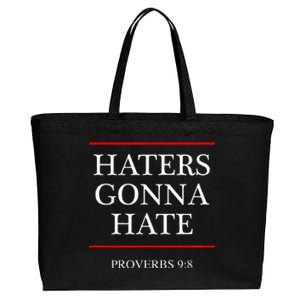 Haters Gonna Hate Proverbs 98 Funny Bible Nine Eight Cotton Canvas Jumbo Tote