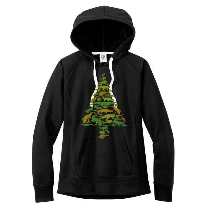 Hilarious Gator Holiday Festive Reptile Xmas Women's Fleece Hoodie