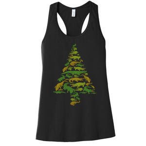 Hilarious Gator Holiday Festive Reptile Xmas Women's Racerback Tank