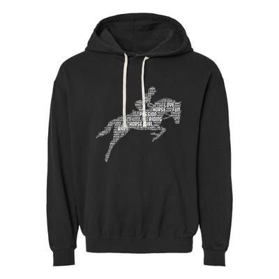 Horse Girl Horseback Riding Women Garment-Dyed Fleece Hoodie