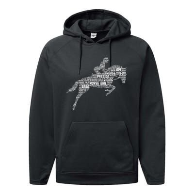 Horse Girl Horseback Riding Women Performance Fleece Hoodie