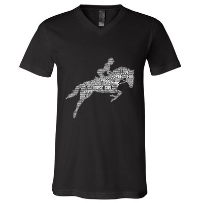 Horse Girl Horseback Riding Women V-Neck T-Shirt