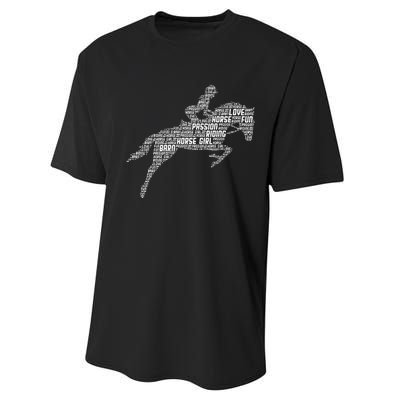 Horse Girl Horseback Riding Women Performance Sprint T-Shirt