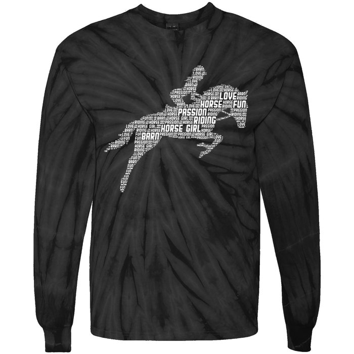 Horse Girl Horseback Riding Women Tie-Dye Long Sleeve Shirt