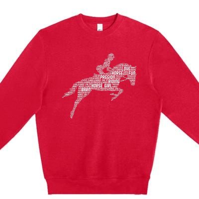 Horse Girl Horseback Riding Women Premium Crewneck Sweatshirt