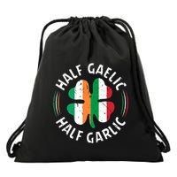 Half Gaelic Half Garlic Irish Italian St. Patricks Drawstring Bag
