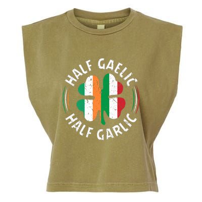 Half Gaelic Half Garlic Irish Italian St. Patricks Garment-Dyed Women's Muscle Tee