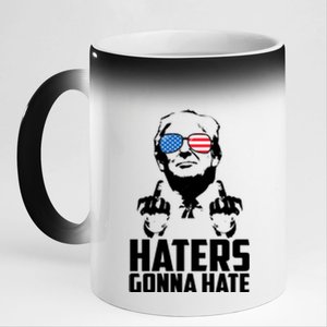 Haters Gonna Hate Donald Trump Middle Finger Funny Usa 11oz Black Color Changing Mug