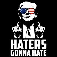 Haters Gonna Hate Donald Trump Middle Finger Funny Usa Drawstring Bag