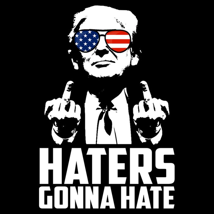 Haters Gonna Hate Donald Trump Middle Finger Funny Usa Drawstring Bag