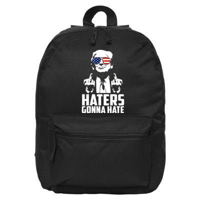 Haters Gonna Hate Donald Trump Middle Finger Funny Usa 16 in Basic Backpack