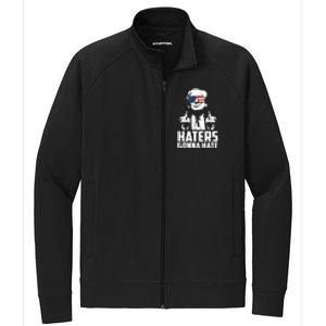 Haters Gonna Hate Donald Trump Middle Finger Funny Usa Stretch Full-Zip Cadet Jacket