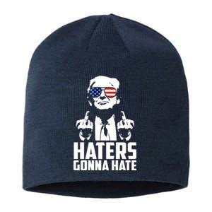 Haters Gonna Hate Donald Trump Middle Finger Funny Usa Sustainable Beanie