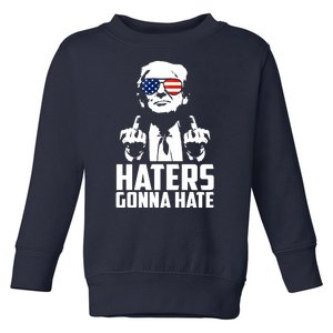 Haters Gonna Hate Donald Trump Middle Finger Funny Usa Toddler Sweatshirt