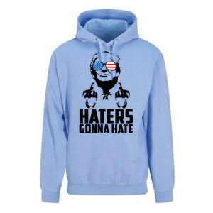 Haters Gonna Hate Donald Trump Middle Finger Funny Usa Unisex Surf Hoodie