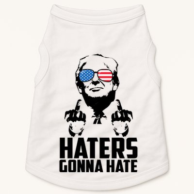 Haters Gonna Hate Donald Trump Middle Finger Funny Usa Doggie Tank