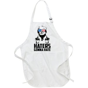 Haters Gonna Hate Donald Trump Middle Finger Funny Usa Full-Length Apron With Pockets