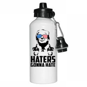 Haters Gonna Hate Donald Trump Middle Finger Funny Usa Aluminum Water Bottle