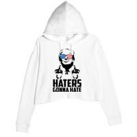 Haters Gonna Hate Donald Trump Middle Finger Funny Usa Crop Fleece Hoodie