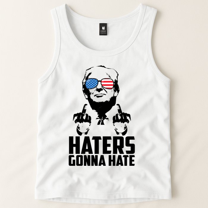 Haters Gonna Hate Donald Trump Middle Finger Funny Usa Tank Top